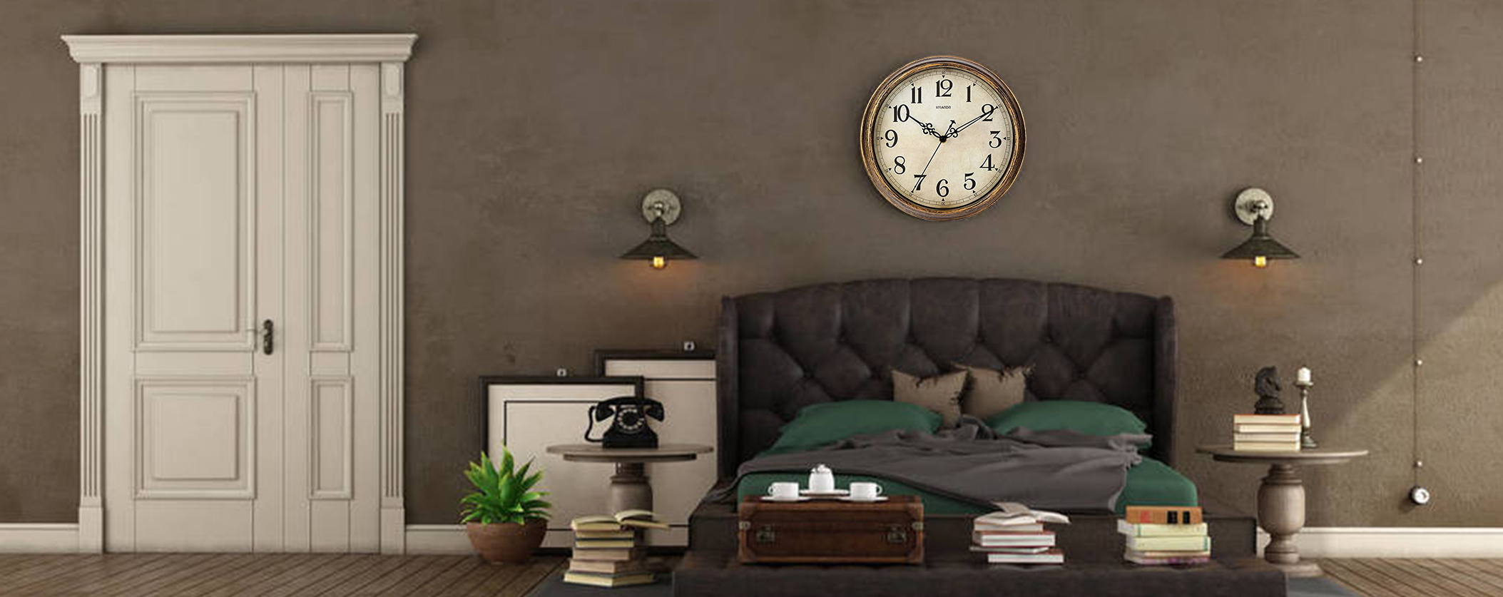 HYLANDA Vintage Gold Wall Clock