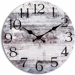 Wooden Gray Clock 10 Inch