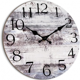 Wooden Gray Clock 12 Inch