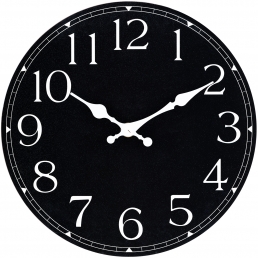 Wooden Black Clock 10 Inch