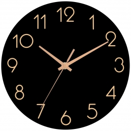 Modern Wall Clock 10 Inch Blak