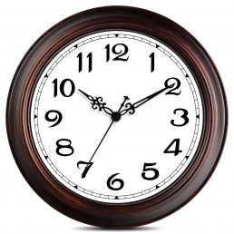 HYLANDA Wall Clock, Vintge Wall Clocks Battery Operated Silent Non Ticking Antique Retro Clocks Decor for Living Room Kitchen Bathroom Home Bedrooms Office 12 inch (Bronze)