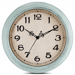 HYLANDA Wall Clock, Teal Vintage Wall Clocks Battery Operated Silent Non Ticking, Antique Nnalog Rustic Clocks Decorative for Living Room Bathroom Kitchen Home Bedroom Office 12 inch (Sage Green)