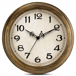 HYLANDA Wall Clock, Vintage Wall Clocks Battery Operated, Vintage Retro Silent Non Ticking Clocks Decorative Living Room Home Kitchen School Office 12 Inch ( Gold)