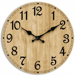 HYLANDA Wall Clock, 10 Inch Wooden Wall Clocks Battery Operated Silent Non Ticking, Country Rustic Clocks Farmhous Wall Decor for Bathroom Living Room Home Bedrooms Kitchen (Yellow)
