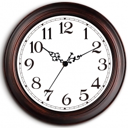 HYLANDA Wall Clock, 12 Inch Wall Clocks Battery Operated, Kitchen Bronze Clocks Silent Non Ticking, Brown Living Room Clock Decorative for Office, Bedroom, Home, Dining Room, School(12")