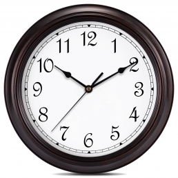 HYLANDA 8.5 Inch Modern Wall Clock （Brown）
