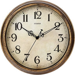 HYLANDA 12 Inch Modern Wall Clock （Gold）