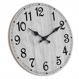 HYLANDA 12 Inch Wood Wall Clock （Grey）