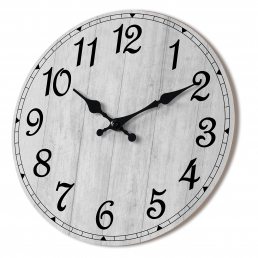HYLANDA 14 Inch Wood Wall Clock （Grey）