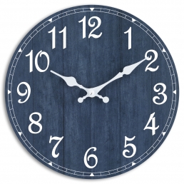 HYLANDA 10 Inch Wood Wall Clock （Navy Blue）