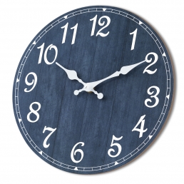 HYLANDA 12 Inch Wood Wall Clock （Navy Blue）