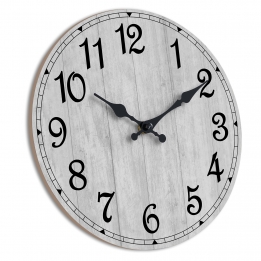 HYLANDA 12 Inch Wood Wall Clock （Grey）